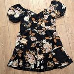 City Chic NWT Plus size S 16 Black Aria Floral Off Shoulder Fit n Flare Dress Photo 5
