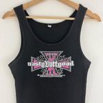 Sturgis Y2K 2010 Black Pink Cross Nasty Butt Good Ribbed Edgy Biker Tank Top Size XL Photo 1