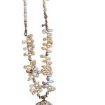 Keshi pearl & sacred OM mandala w/ unique charms along the string of pearls Photo 0