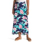 Tommy Bahama  Hibiscus Flower Hawaiian Print Island Navy Maxi Skirt, 14 Photo 2