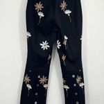 Worth Black Embroidered Floral Wide Leg Pants 6 Bobo Hippie Festival Vacation Photo 4