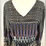 Blush Boutique long sleeve open back geometric print romper size large Photo 3