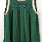 LC Lauren Conrad Green Crochet Tank Top Photo 0