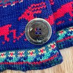 Vintage Blue Knit Cotton Christmas Holiday Sweater Vest Reindeer Womens Medium Photo 7