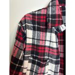 Boutique  Shacket Womens Small Red & White Button-up Fall Winter Photo 2