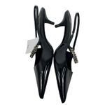 Mango  Pointed Toe Kitten Heel Slingback Pump Link Strap Size 40/ 9 Photo 8