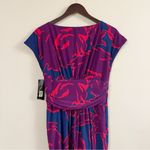 Jones New York Purple/Navy Blue Floral Print Stretch Midi Dress Size 12 NEW Photo 7