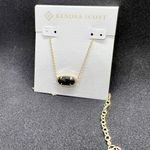 Kendra Scott | Elisa | Black Opaque Glass Gold Pendant Necklace Photo 0