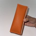 Tory Burch Saffiano Sunglasses Case Orange with Gold Hardware Scratch Free Photo 2