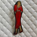 Vintage Art Deco Lady Pin Black Photo 1