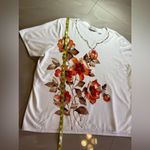 Alfred Dunner Plus size 2X Womens Cream Pullover Sweater Short Sleeve Floral Brown Photo 13