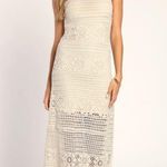 BB Dakota Crochet You Love Me Beige Crocheted Sleeveless Maxi Dress by Steve Photo 2