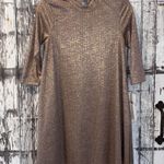 Three Pink Hearts NWT  gold metallic shimmer swing dress Photo 1