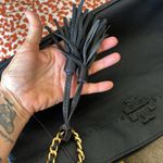 Tory Burch  Leather MacGlow Tassel Chain Tote Bag - Black Photo 10
