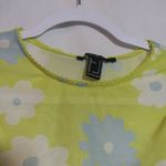 Forever 21  Neon Yellow Mesh Retro Daisy Sleeveless Crop Top Size Small Photo 2