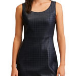 Cache  Houndstooth Genuine Leather Dress Black Size 12 NWT Vintage Photo 0