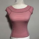 Vintage Coolwear Ribbed Cap Sleeve Scoop Neck Top Pink Size Small Women's Photo 0