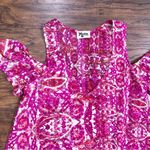 Show Me Your Mumu SMYM • Hazel Ruffle Top pink floral cold shoulder chiffon Pomegranate Punch Photo 2