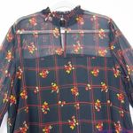 Eloquii floral print shift dress ruffle neck flare long sleeve, 14 Photo 5