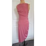 AQUA Women's Ruched Midi Sleeveless Body-con Dress Mauve Size S Photo 2