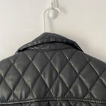 Maje  Black Faux Leather Look Quilted Shacket Jacket size large Photo 8