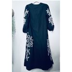 Chico's NEW Poplin Soutache Embroidered Maxi Dress Black Maxi Sz 4 Belt Pockets Photo 4