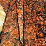 Xhilaration Xhileration Floral Maxi Boho Dress - Navy & Orange Floral. Tassel Ties & Slits Photo 5