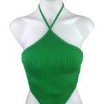 Aritzia Babaton Green Ribbed Knit Halter Sculpt Sleeveless Crop Top Size XS Photo 0