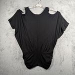 Mon Amie XL Black Lace Cold Shoulder Boho Chic Dolman Batwing Sleeve Romantic Photo 2