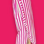 Pink Striped Ruffle Trim Tie Side Wrap Hem Skirt Photo 1