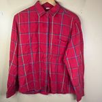 Diane Von Furstenberg  Vintage Red Plaid Button Front‎ Woman's Blouse Flannel 14 Photo 1