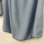 Beach Lunch Lounge Chambray Stripe Top 3/4 Bell Sleeves Boho Coastal Size L Photo 4