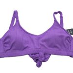 Salt + Cove Trendy Plus Size Popcorn Ribbed Bralette Bikini Top Purple 0X Photo 1