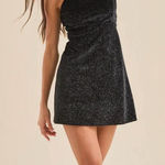 NEW Altar’d State Black Holiday Sparkle Bow Mini Dress Size XXL NWT Photo 0