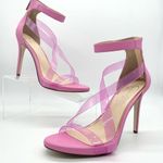 Jessica Simpson Women's High Heel Translucent Strap Ankle Strap Stiletto Pink 8 Photo 0