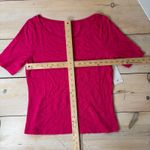 Laura Ashley  NWT Women's Hot Pink Short Sleeve Modal Cotton Tee M Photo 6