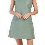 Bod & Christensen Destiny Leather Shift Dress Matte Green NEW Size Medium Photo 0