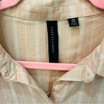 Knot Sisters  Blush pink linen blend striped Button front maxi midi dress… Photo 5