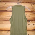 Tibi  Olive Silk Faux Wrap Dress Photo 6
