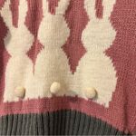 Vintage Wool Blend Bunny Rabbit Novelty Sweater Pink Size M Photo 3