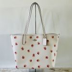 Coach Chalk Multi Poppy Floral City Tote Bag Photo 0