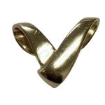 14k 14KT Gold V Initial Slide Yellow Gold Pendant Omega Fancy Photo 4