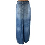 Reformation Tazz Women's Blue Medium Wash High Waisted Slit Maxi Denim Skirt 26 Photo 2