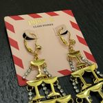 Piper  K Champagne Martini Gold Diamond Dangle Drop Chandelier Earrings NWT Photo 1