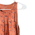 American Eagle  Salmon Orange Ditsy Floral Sleeveless Flowy Tank Top Size XS Photo 2