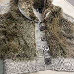 Bisou Bisou BISOU Faux Fur Vest with Knit Sleeves Photo 2