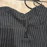 Princess Polly  Luca Pinstripe Black White 2 Button Halter Top Photo 2