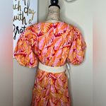 Gibson Latimer Gibson & Latimer Tropical Pink & Orange Puff Sleeve Maxi Dress Size XL Photo 11