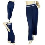 Halogen BLUE W/WHITE TRIM OVERSIZED LINEN BLEND PANT SUIT (16/XL) Photo 5