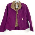 Carhartt Jacket Canyon Sandstone Sherpa Lined Pink Y2K WJ022 Women's X-Small Photo 1